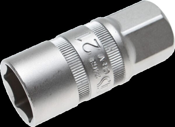 REF.:2463. Vaso para bujías magnético, hexagonal entrada 12,5 mm (1/2") 21 mm