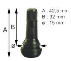 REF.:TR413. Válvula TR413 para neumáticos, 100 uds
