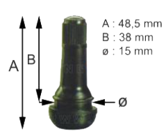 REF.:TR414. Válvula TR414 para neumáticos