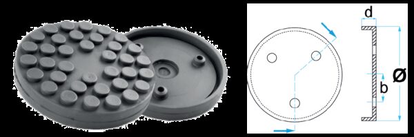 REF.:047021040 Taco de goma Ø 145 mm