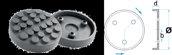 REF.:04640577. Taco de goma Ø 120 mm