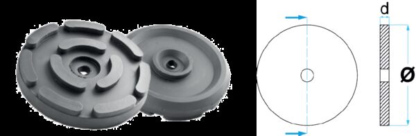REF.:OMCN-140 Taco de goma Ø 143 mm