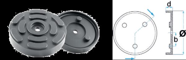 REF.:OMCN-140-002. Taco de goma Ø 140 mm