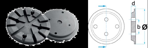 REF.:664000. Taco de goma Ø 122 mm
