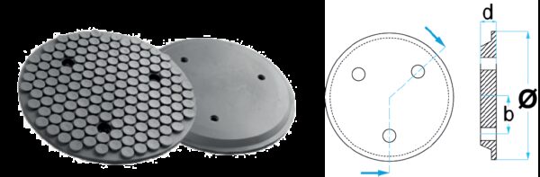 REF.:6641160. Taco de goma Ø 158 mm