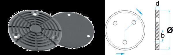 REF.:IST1304800 Taco de goma Ø 145 mm