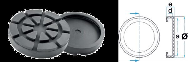 REF.:CASCOS001. Taco de goma Ø 138 mm