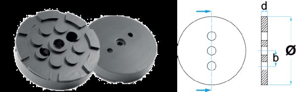 REF.:HPOW002. Taco de goma Ø 120 mm