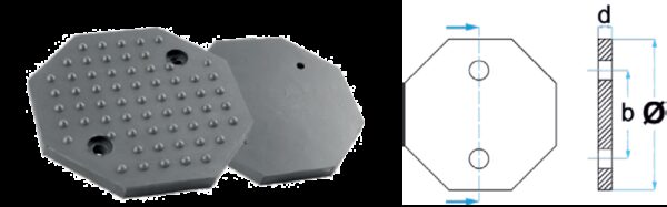 REF.:GTCN001. Taco de goma Ø 125 mm
