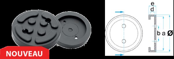 REF.:GTCN006. Taco de goma Ø 120 mm