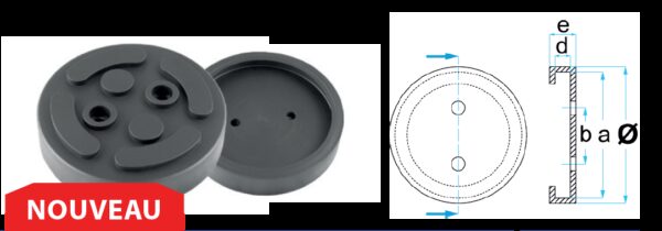 REF.:GTCN004. Taco de goma Ø 140 mm