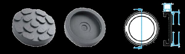 REF.:047021850. Taco de goma Ø 100 mm