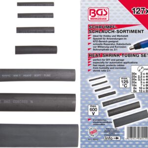 REF.:8042 Surtido de fundas termorretráctiles negro 127 piezas
