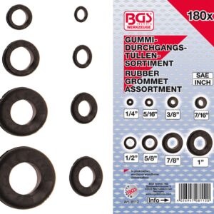 REF.:8112. Surtido de arandelas de goma pulgadas 180 piezas