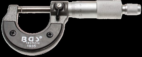 REF.:1935. Micrómetro en caja de madera precisión 0,01 mm, 0 - 25 mm