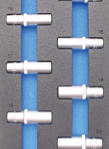 Bandeja para carro 1/3: Llaves de vaso hexagonal 12,5 mm (1/2") 10-24 mm largas 9 piezas