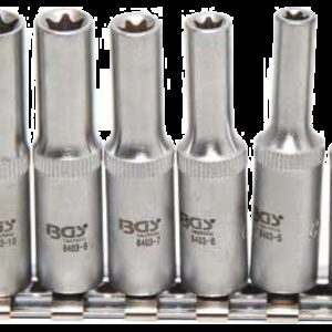 REF.:6403. Juego de llaves de vaso E-Torx, largas entrada 6,3 mm (1/4") E4 - E10 6 piezas