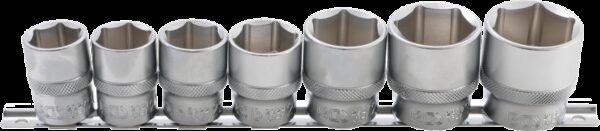 REF.:9108. Juego de llaves de vaso, hexagonal entrada 12,5 mm (1/2") 20 - 32 mm, 7 piezas