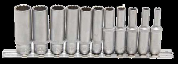REF.:5251 Juego de llaves de vaso 12 caras, largas entrada 6,3 mm (1/4") 4 - 13 mm, 11 piezas