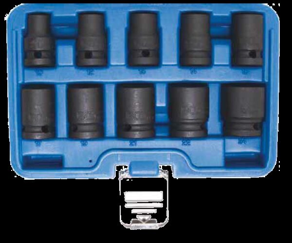 REF.:5205 Juego de llaves de vaso de impacto hexagonal entrada 12,5 mm (1/2") 10 - 24 mm, 10 piezas