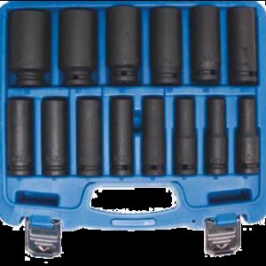 REF.:5207. Juego de llaves de vaso de impacto hexagonal entrada 12,5 mm (1/2") 10 - 32 mm, 14 piezas
