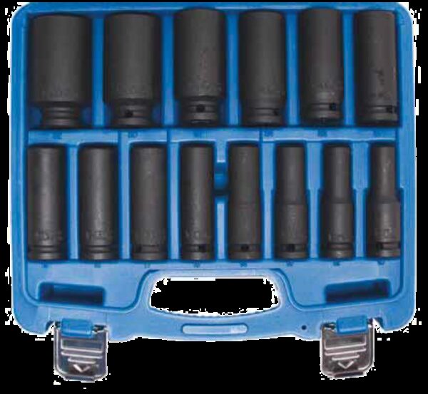 REF.:5207. Juego de llaves de vaso de impacto hexagonal entrada 12,5 mm (1/2") 10 - 32 mm, 14 piezas