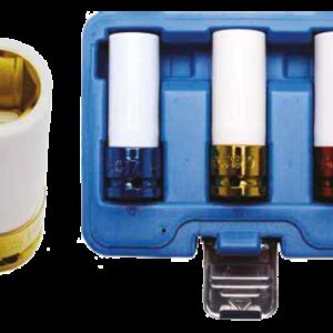 REF.:7200 Juego de vasos de impacto con protector de plástico entrada 12,5 mm (1/2") 17 / 19 / 21 mm, 3 piezas