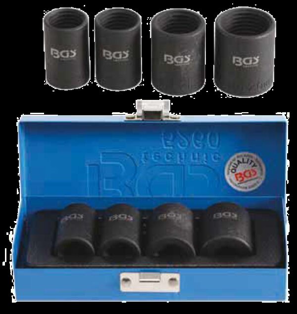 REF.:5260 Juego de llaves de vaso especiales / extractores de tornillos entrada 12,5 mm (1/2") 17 - 26 mm, 4 piezas