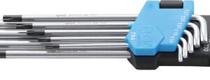 REF.:794. Juego de llaves acodadas extra largas perfil en T (para Torx) con perforación T10 - T50, 9 piezas