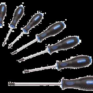 REF.:7841. Juego de destornilladores perfil en T (para Torx) con perforación T10 - T40 7 piezas