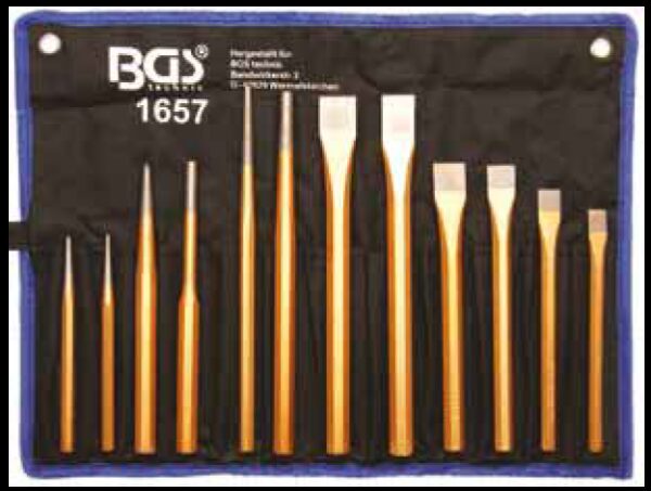 REF.:1657. Juego de botadores/ cinceles/ granetes 12 piezas