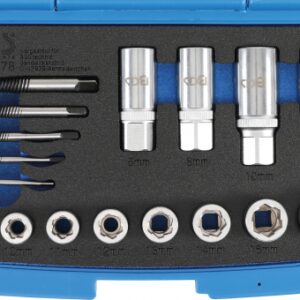 REF.:8378. Juego extractor para tornillos, tuercas y espárragos, 17 piezas
