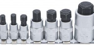 REF.:5099 Juego de puntas de vaso extra corta hexágono interior 4 - 19 mm 10 piezas