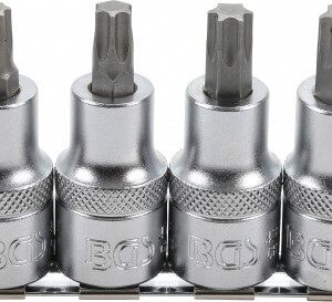 REF.:8886 Juego de puntas de vaso entrada 12,5 mm (1/2") perfil en T (para Torx) T40 - T55 4 piezas