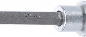 REF.:4472. Punta de vaso longitud 100 mm entrada 12,5 mm (1/2") perfil en T (para Torx) T40