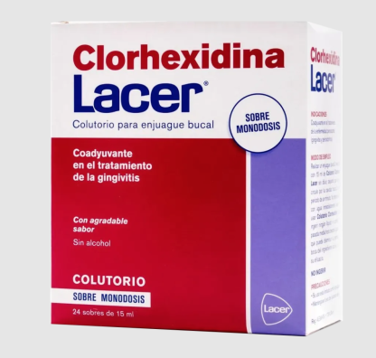 LACER COLUTORIO CLORHEXIDINA 24 SOBRES MONODOSIS 15 ml