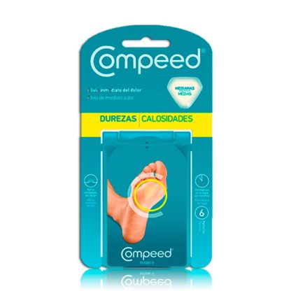 COMPEED DUREZAS HIDROCOLOIDE TALLA MEDIANA 6 UNIDADES